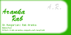 aranka rab business card